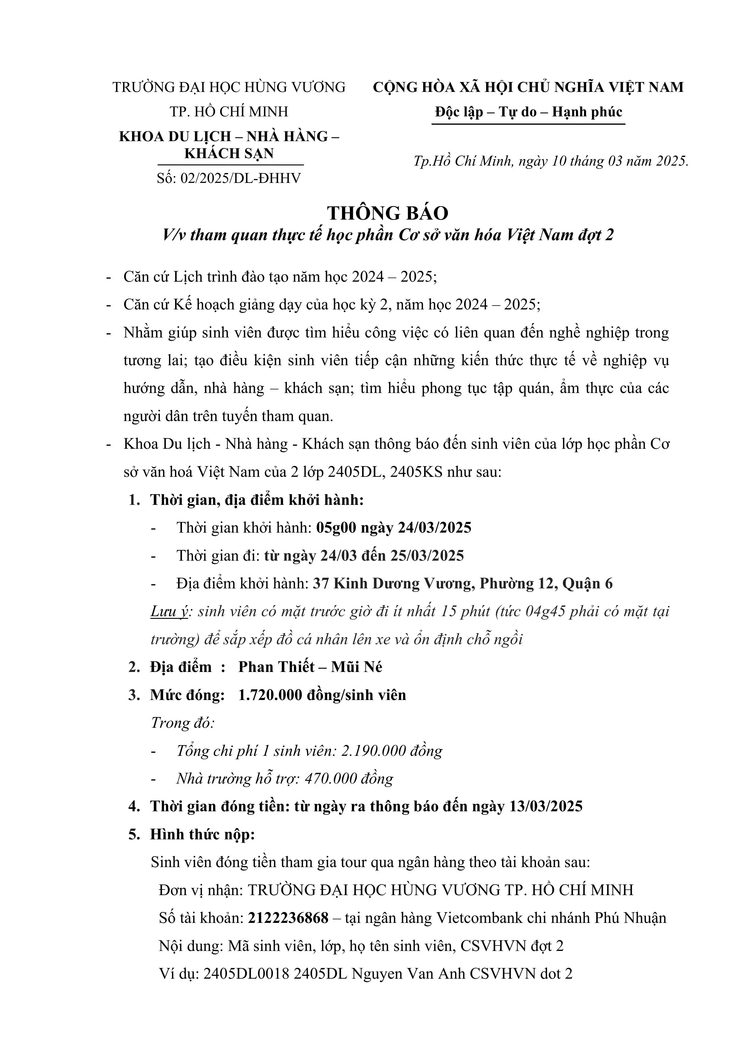 DHV - Trường Đại Học Hùng Vương TPHCM