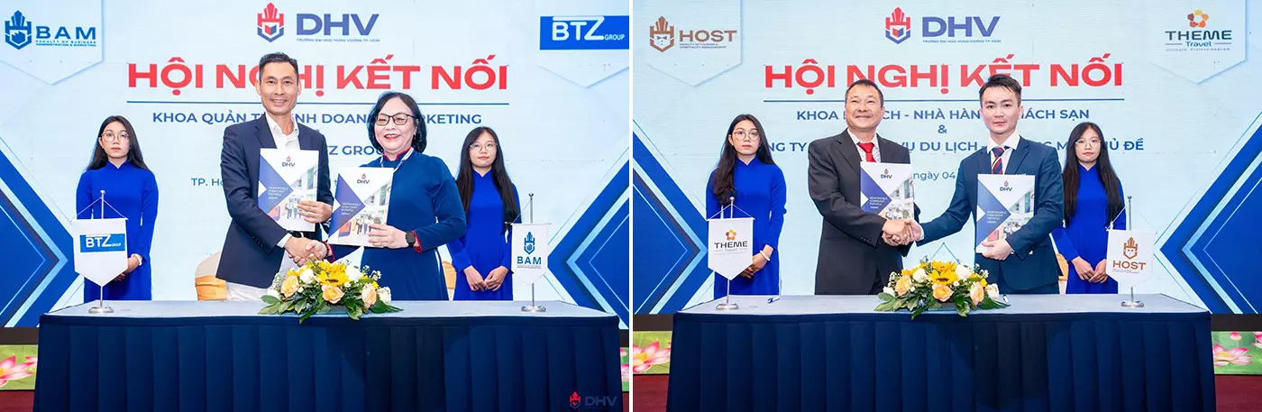 DHV có hơn 100 đối tác trong nhiều lĩnh vực khác nhau trải dài trên 19 ngành học