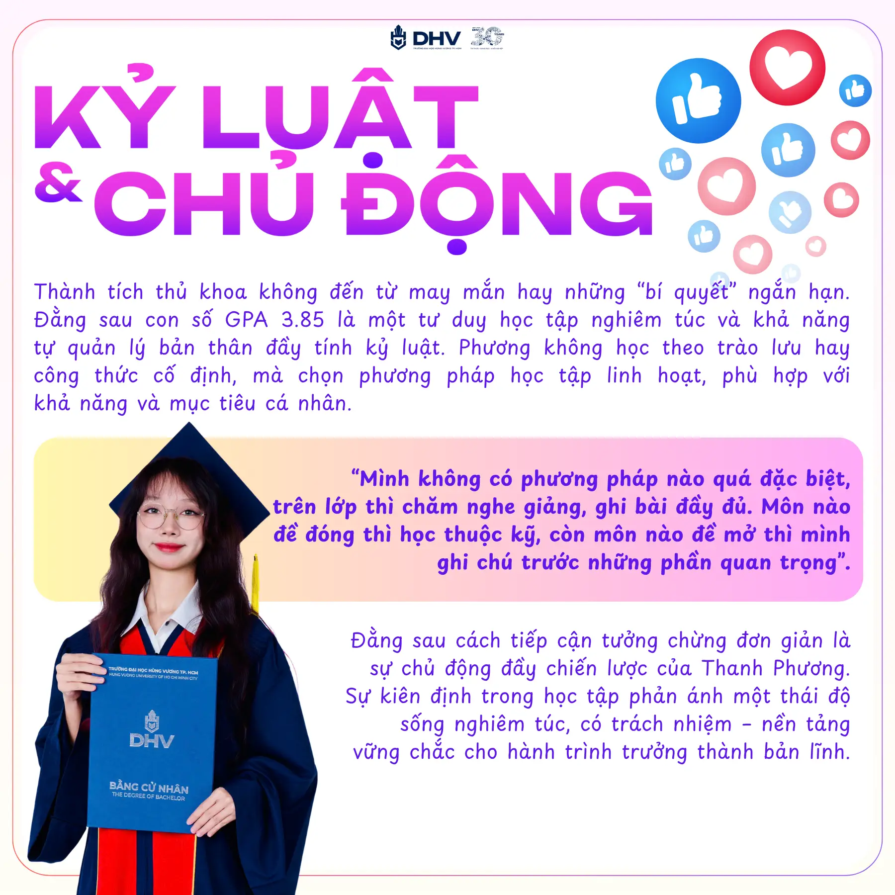 Thủ khoa K21 Trường Đại học Hùng Vương TP. Hồ Chí Minh (DHV)