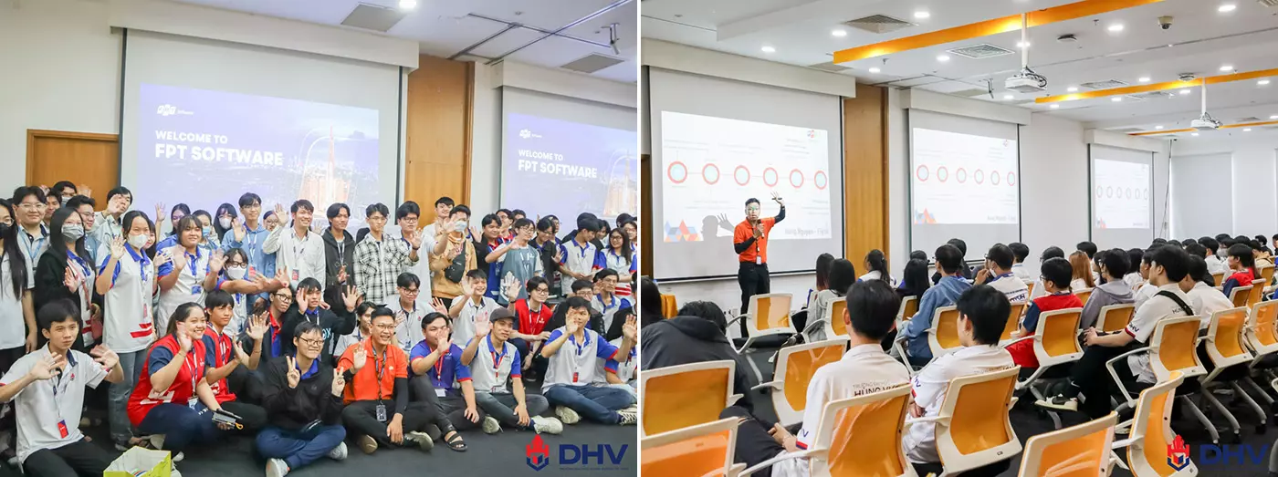 Hơn 100 sinh viên ngành Công nghệ Thông tin của Khoa Kỹ thuật Công nghệ có chuyến thực tế khám phá thế giới công nghệ tại FPT Software HCM