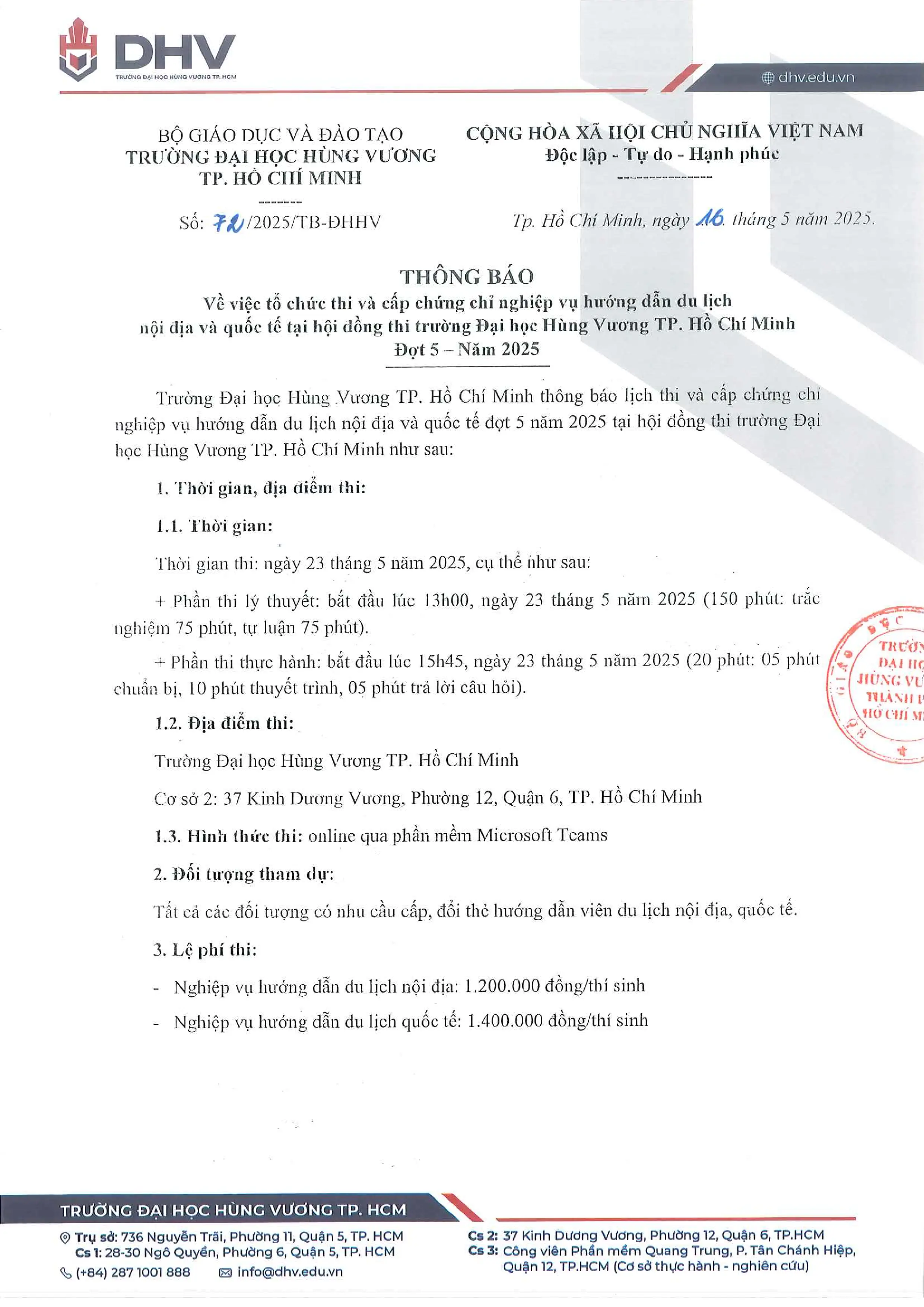 DHV - Trường Đại Học Hùng Vương TPHCM