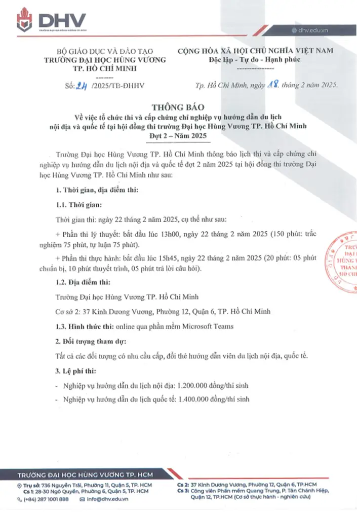 DHV - Trường Đại Học Hùng Vương TPHCM