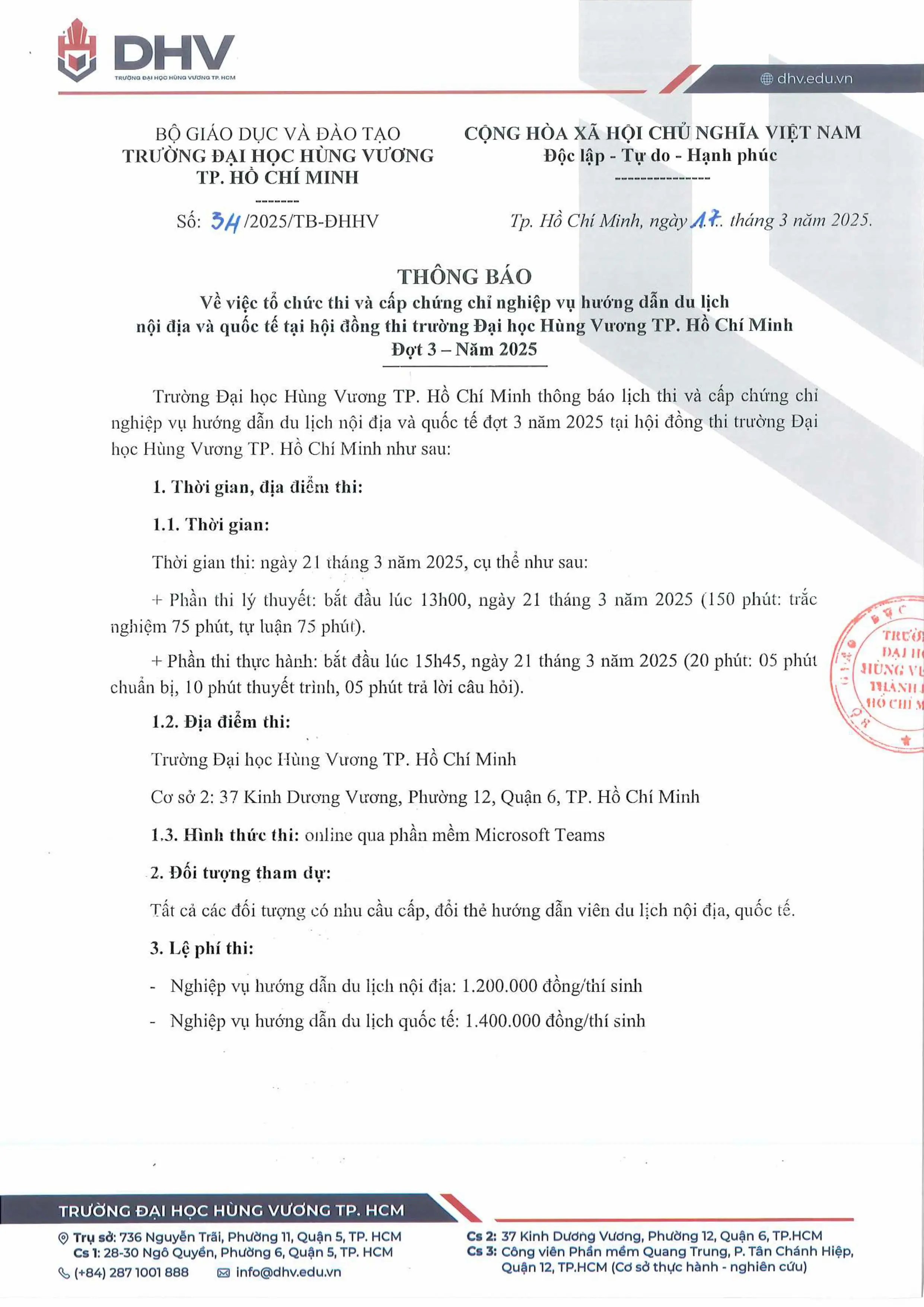 DHV - Trường Đại Học Hùng Vương TPHCM