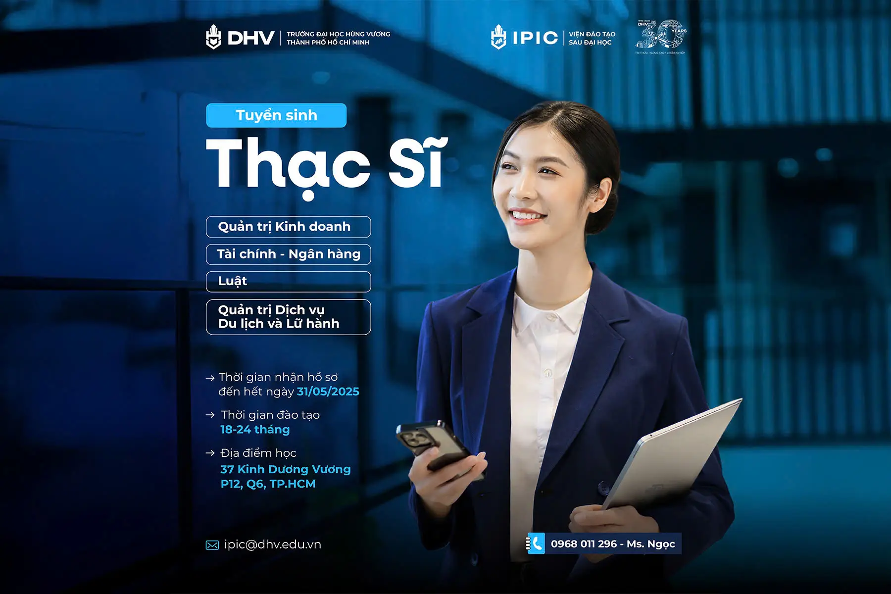 DHV chính thức tuyển sinh Thạc sĩ đợt 1 năm 2025 với 4 ngành