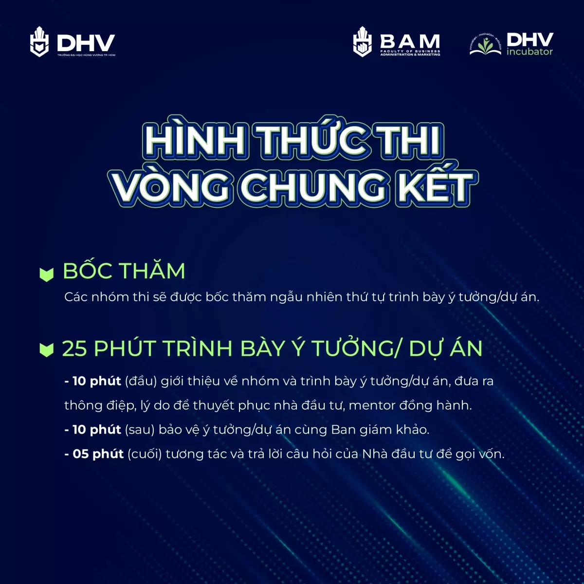 Hình Thức Thi Chung Kết Cuộc thi DHV - KHỞI NGHIỆP 2024